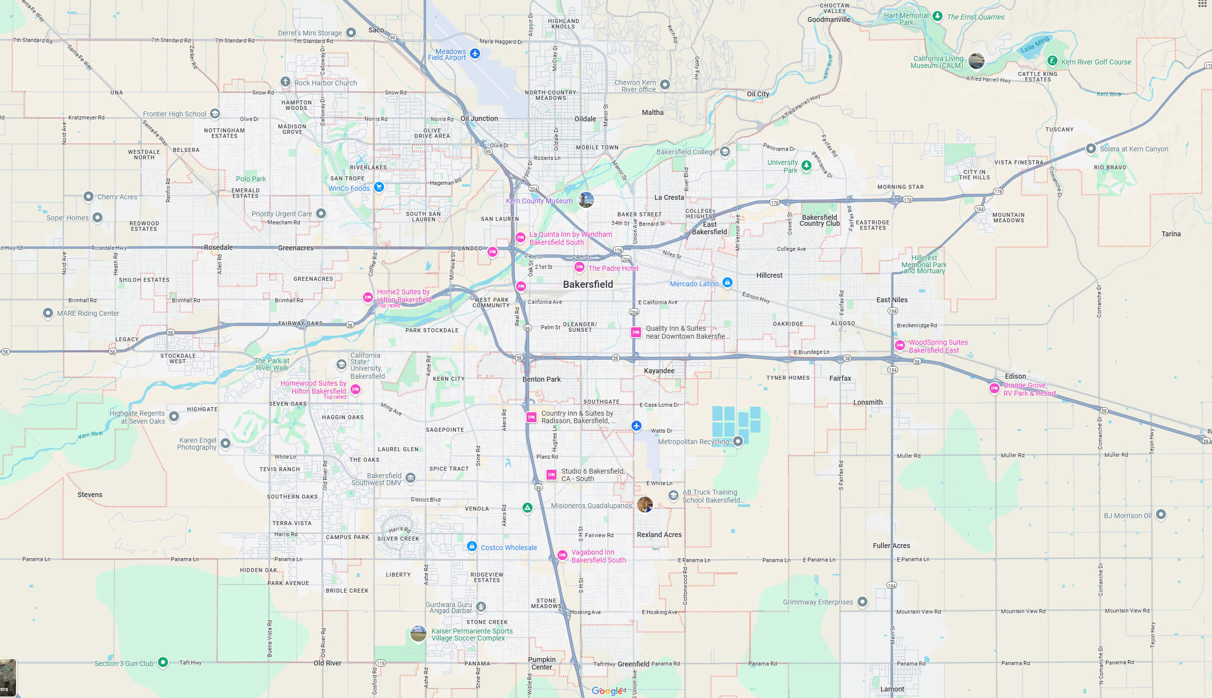 Bakersfield map California
