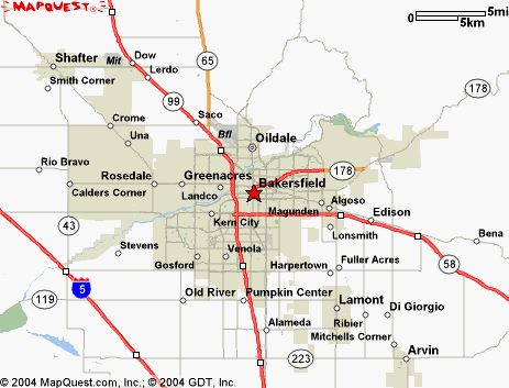 Bakersfield map