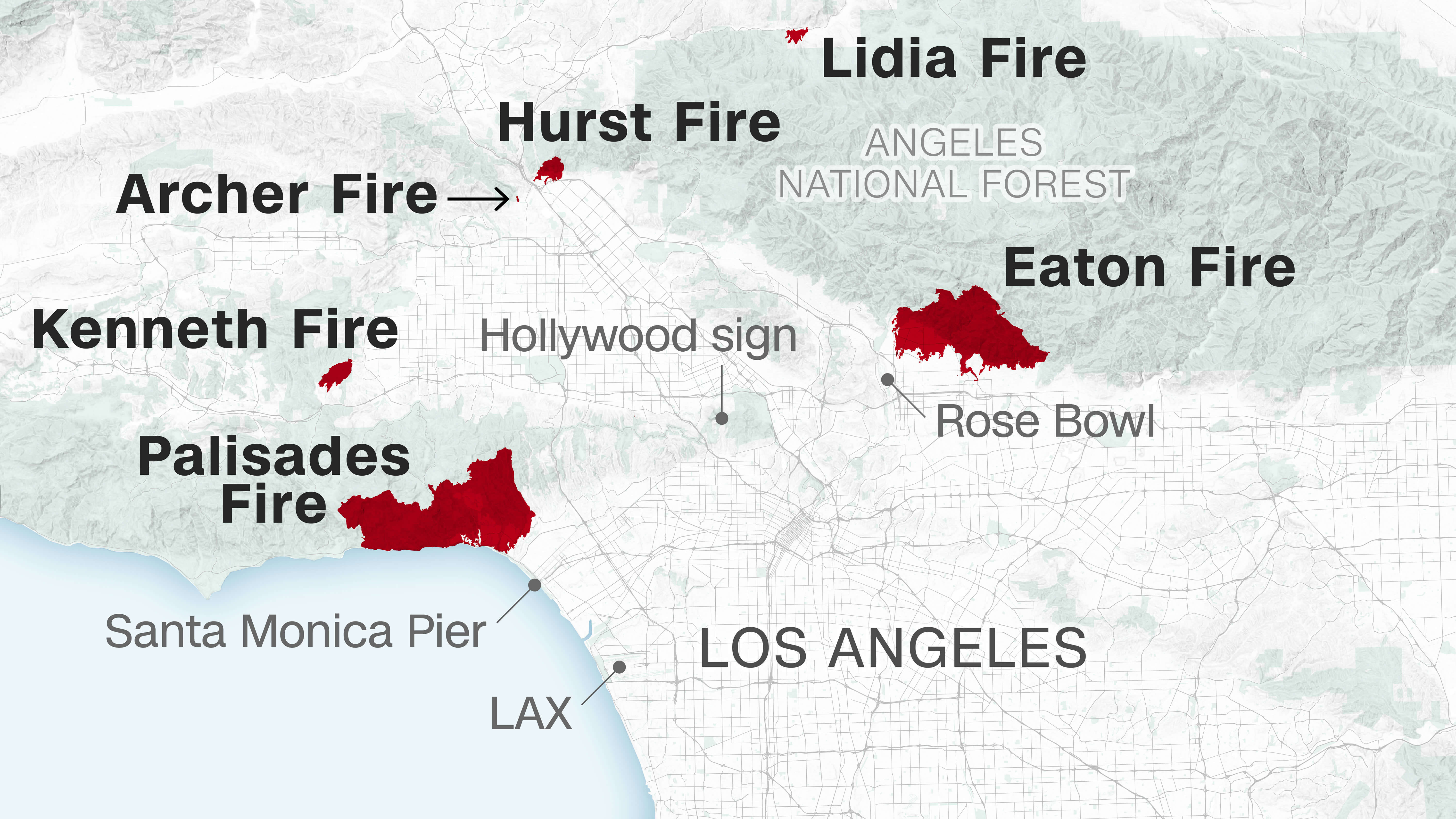 LA Fires January 2025 Guide of the World