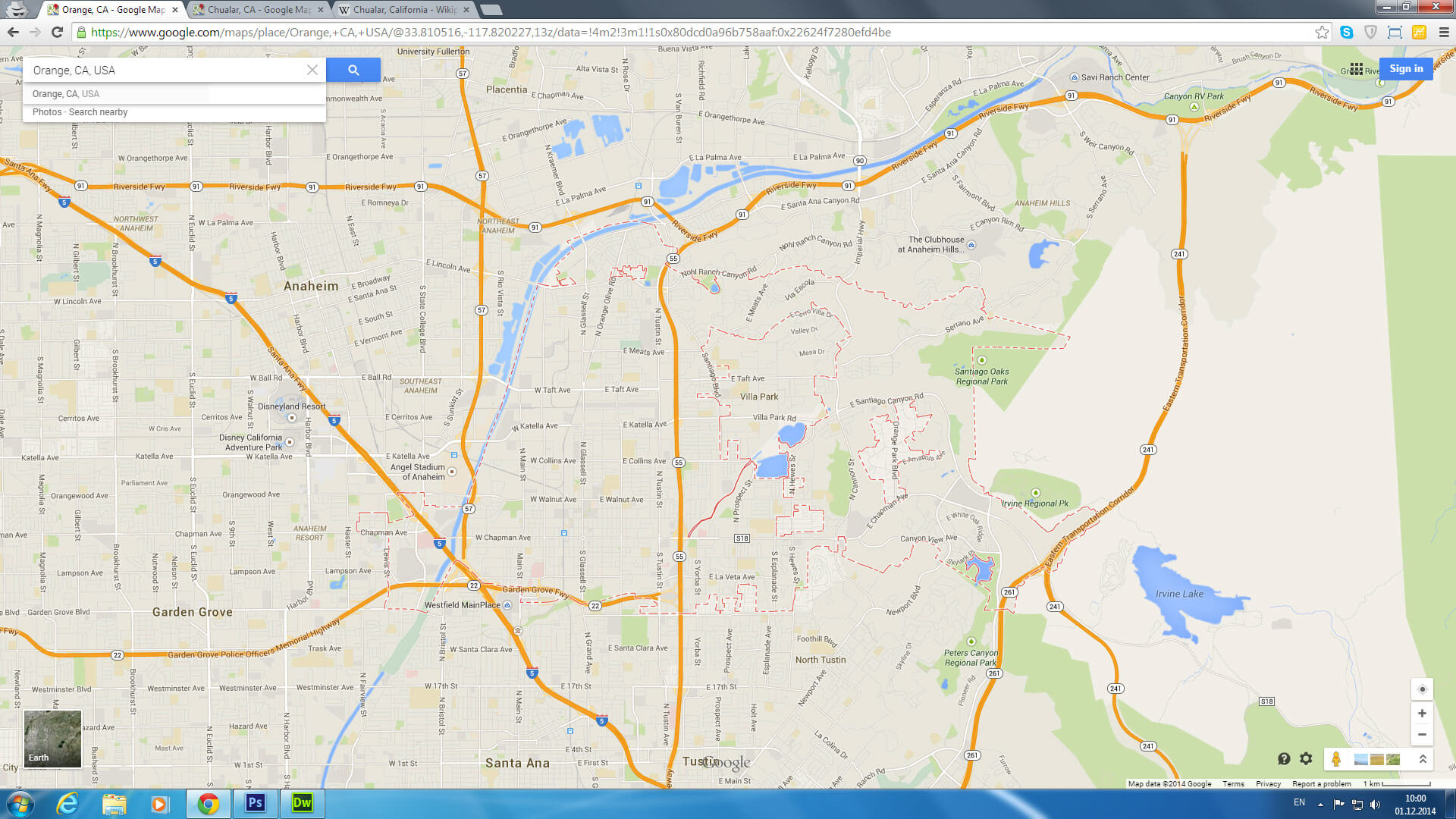 Orange County map California us