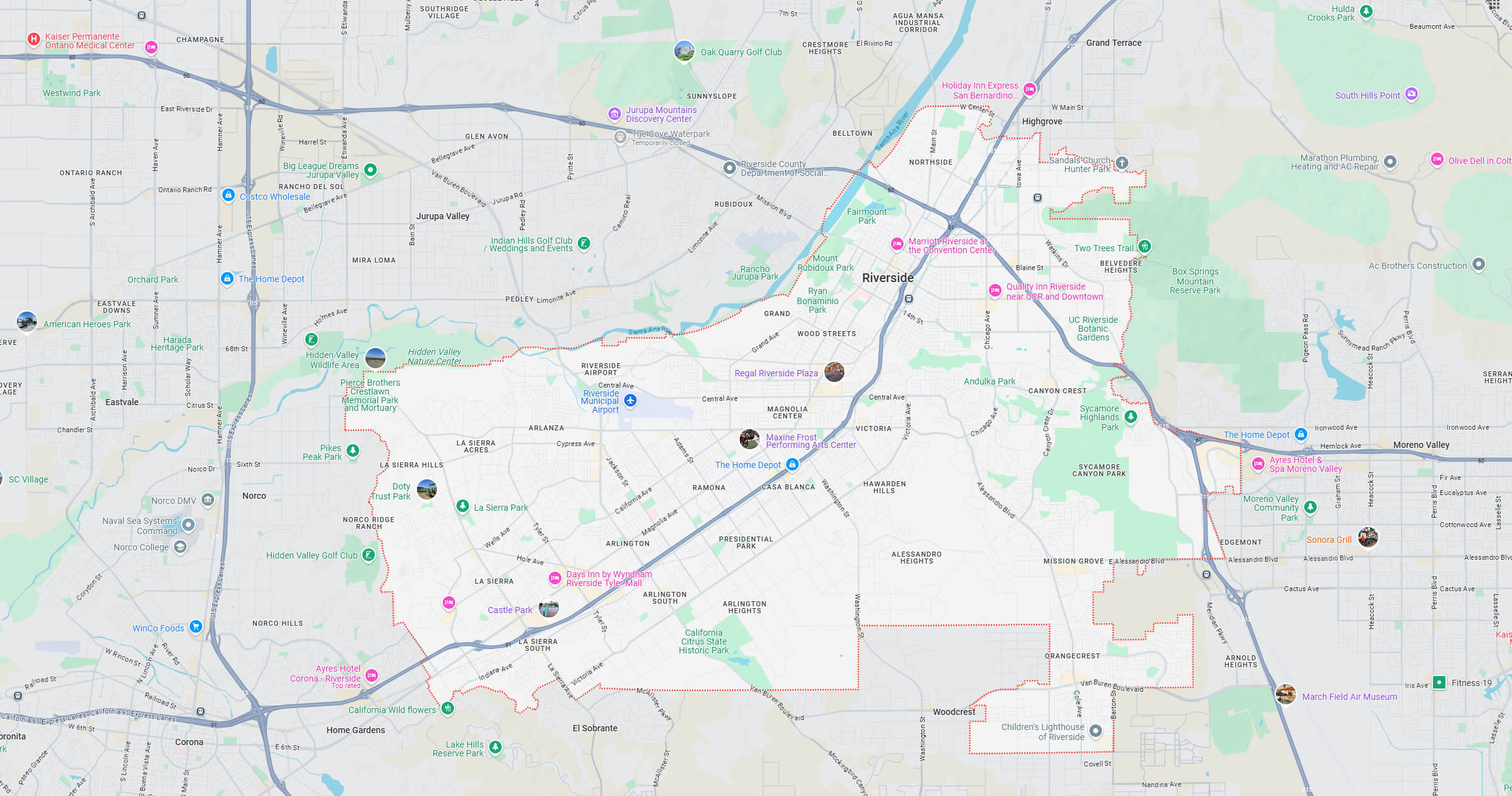 Riverside county map