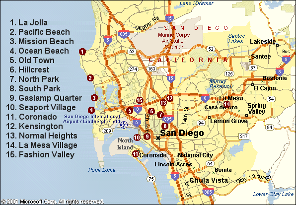 Map of San Diego