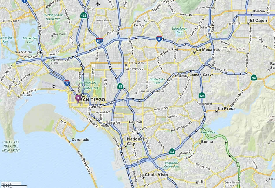 Map of San Diego