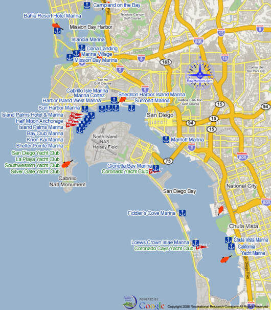 San Diego bay area map