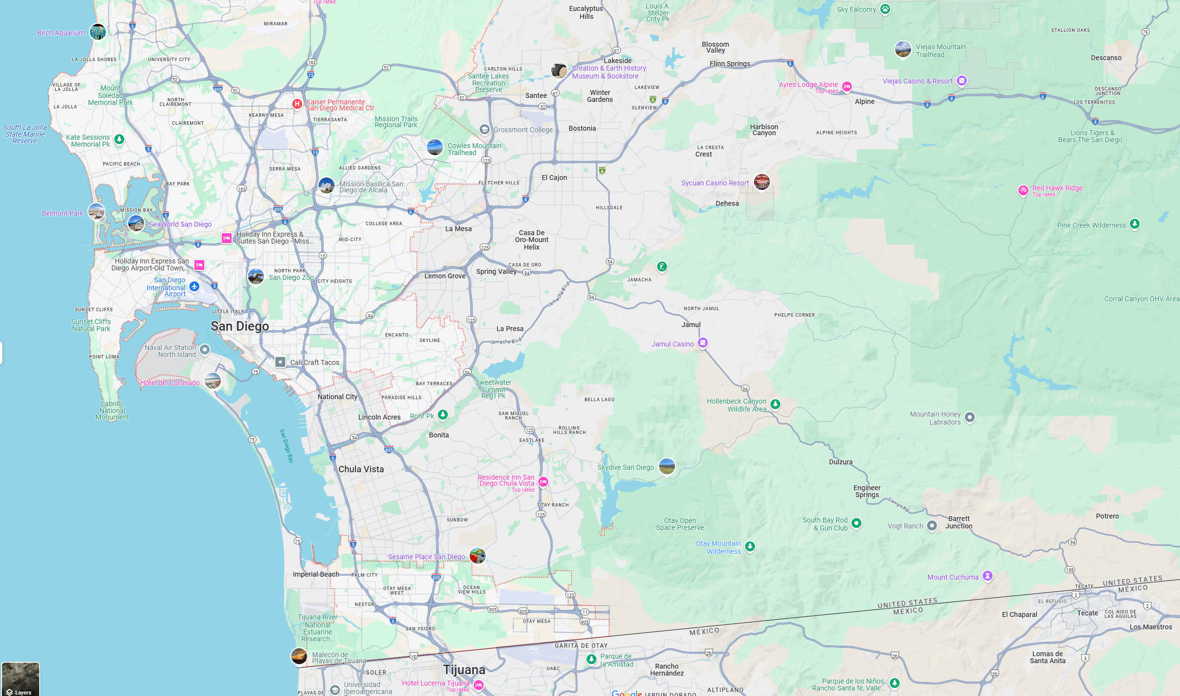 San Diego city map