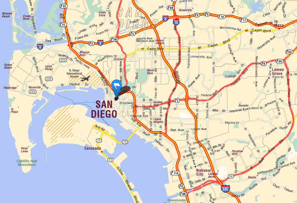 San Diego highways map