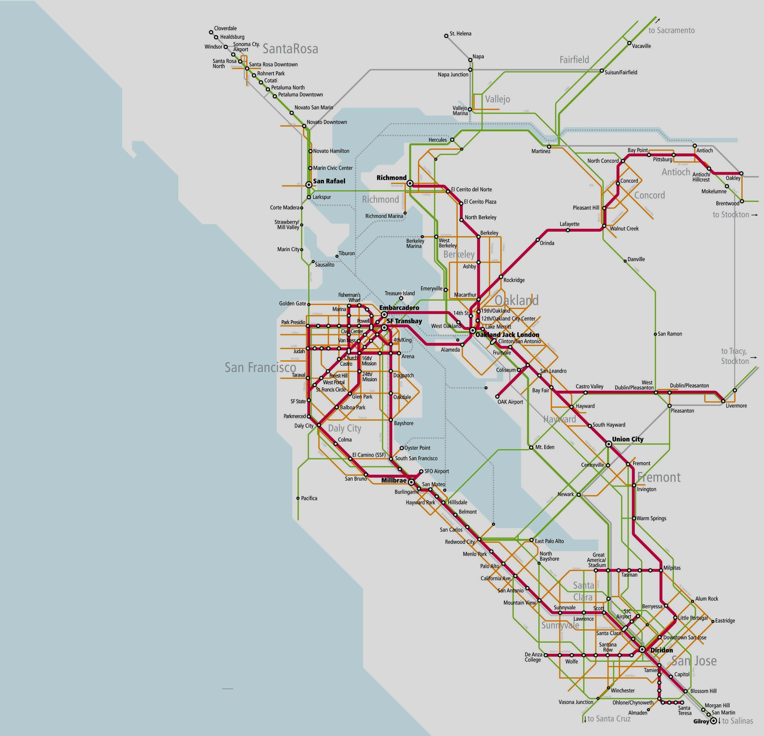 San Francisco bay area metro map