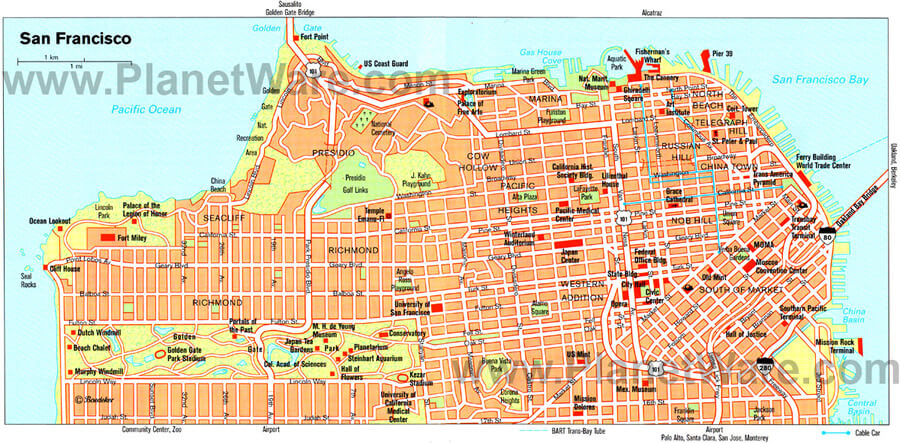 San Francisco downtown map