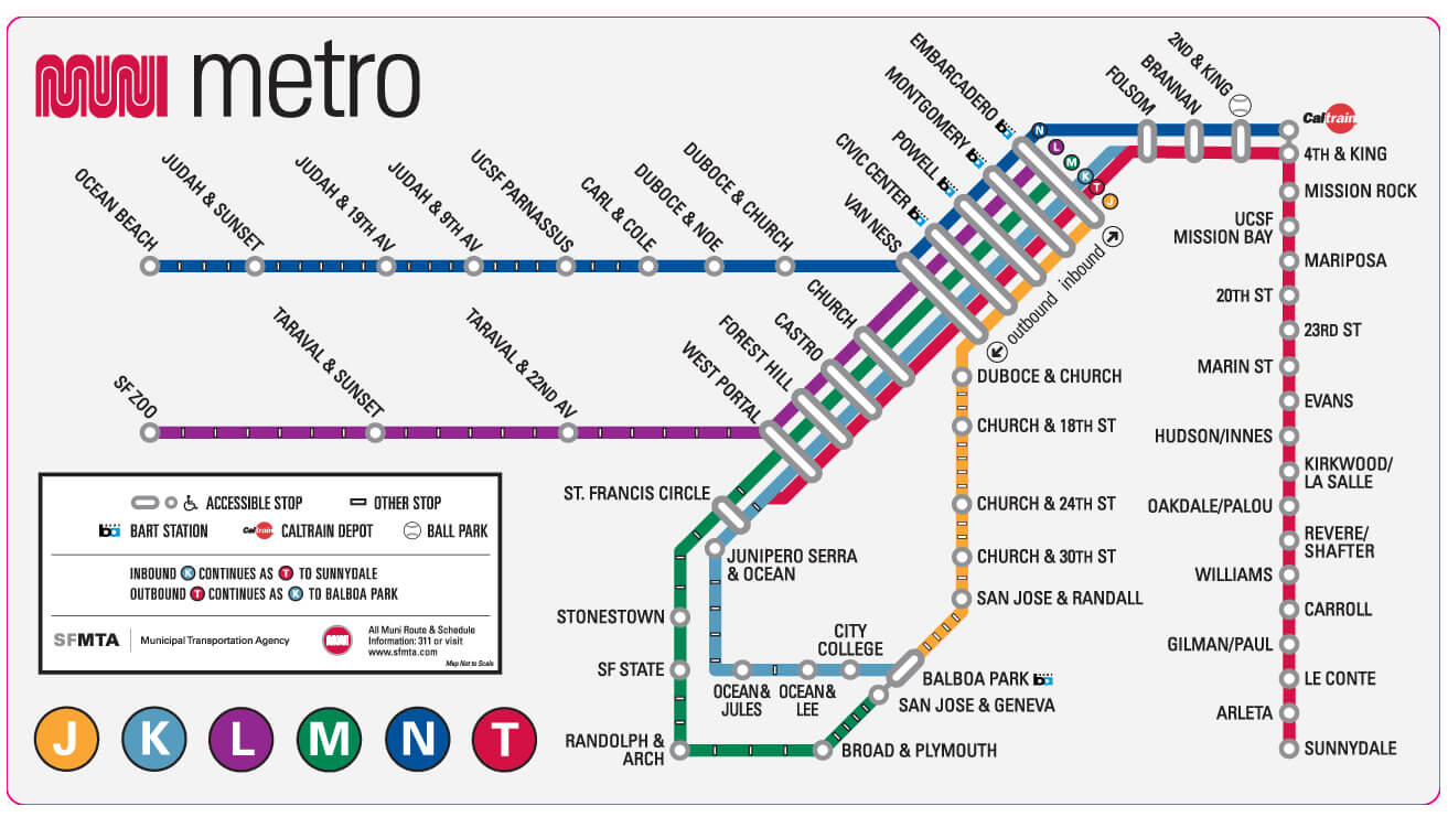 San Francisco subway map