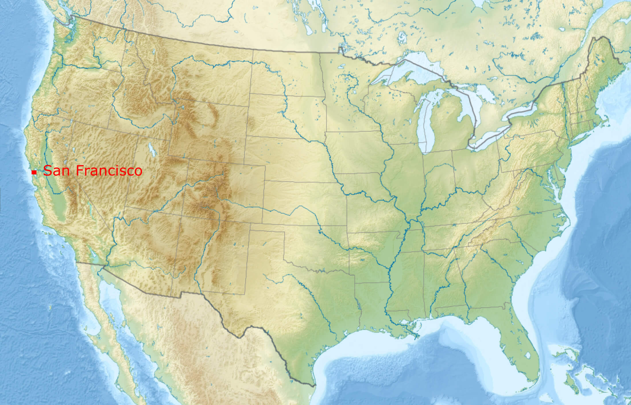 Where is San Francisco on the US map