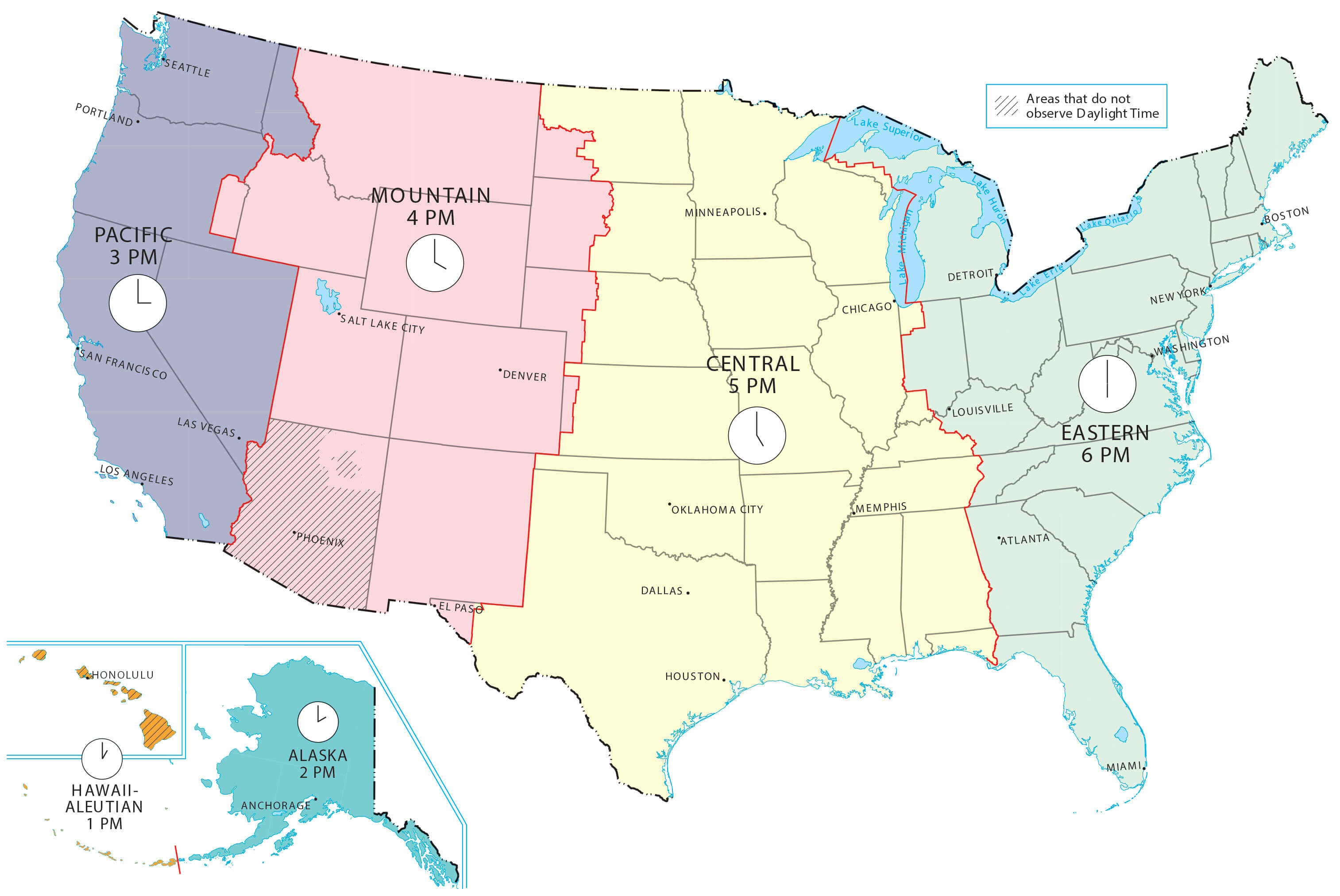 California US time zone map
