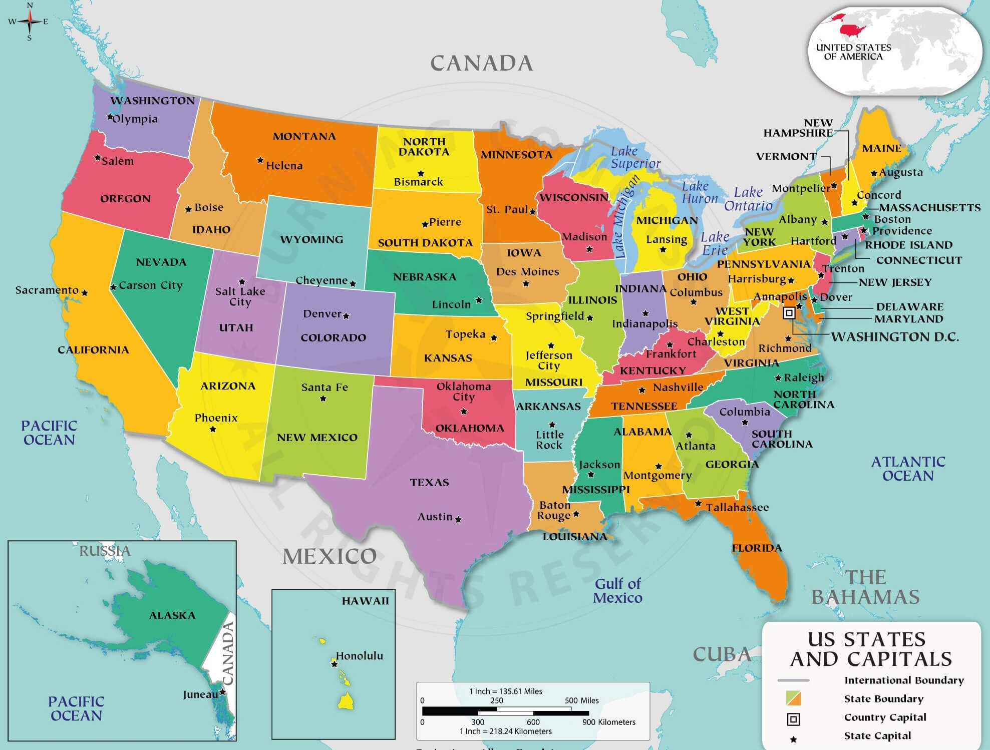 United States Capitals Map 31 United States capitals map with states