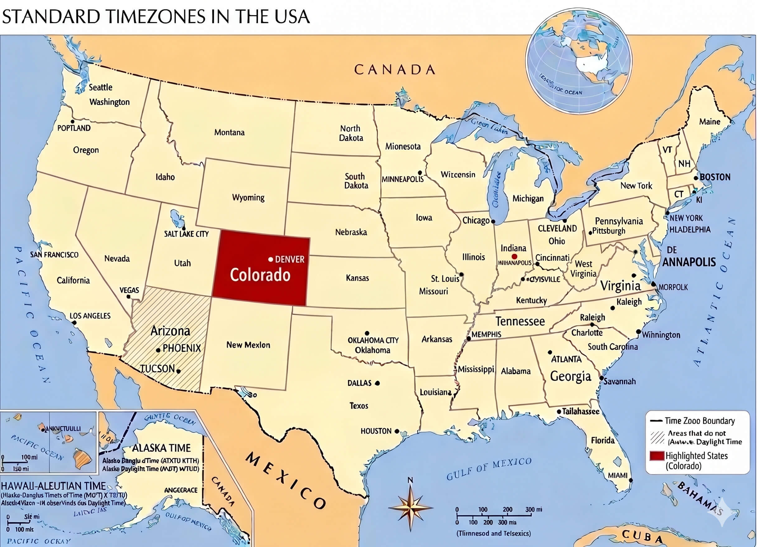 Colorado time zone map