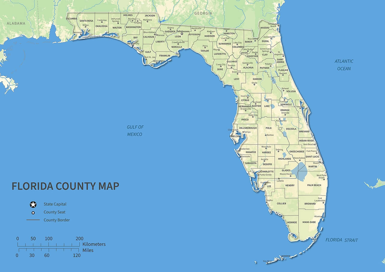 Florida county map
