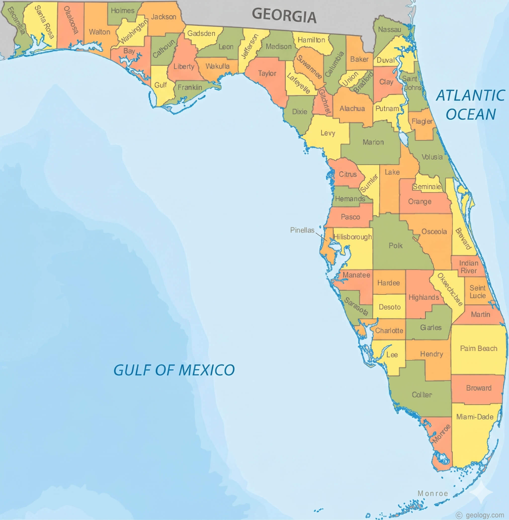 Florida County Map