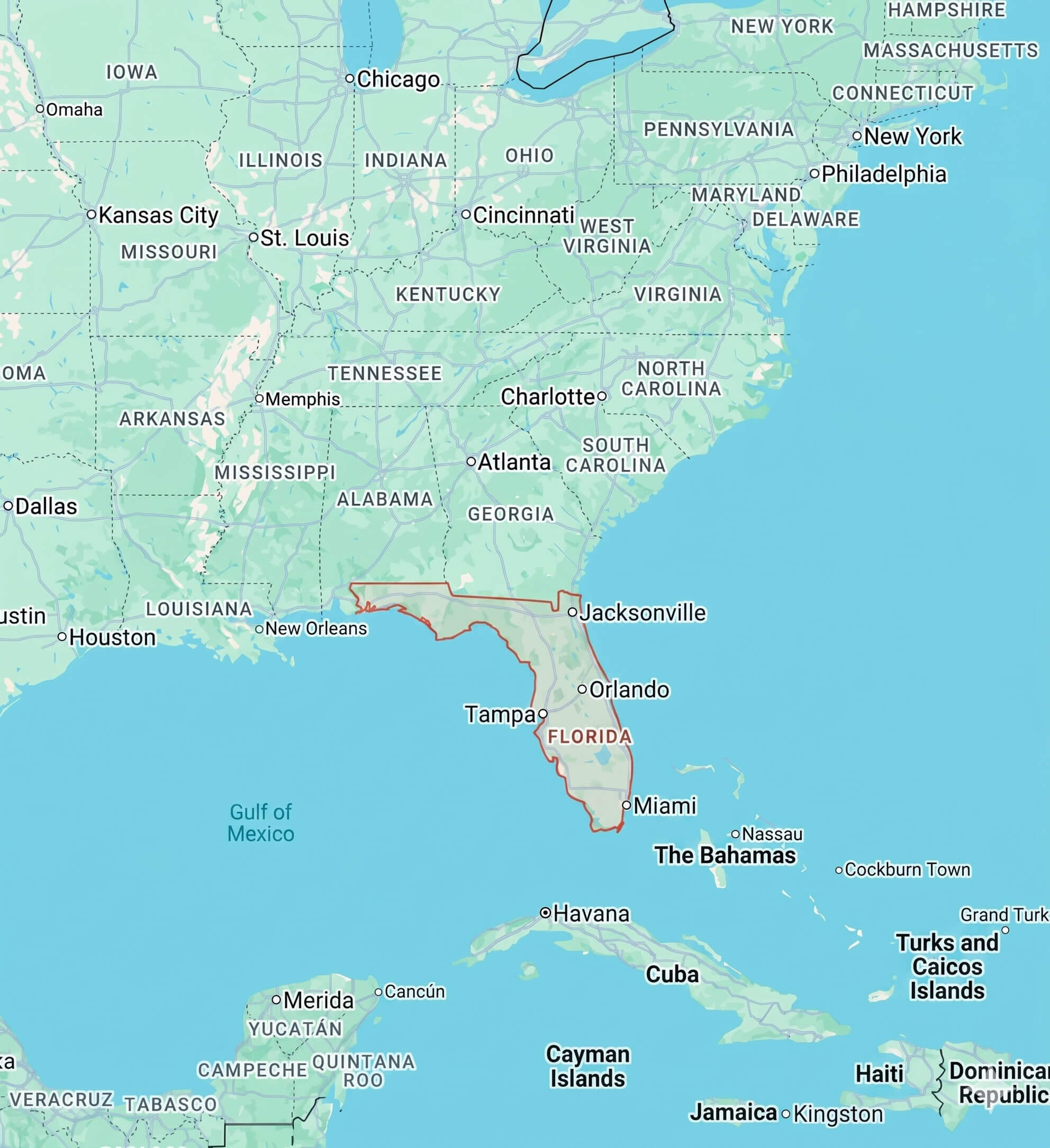 Florida google style map