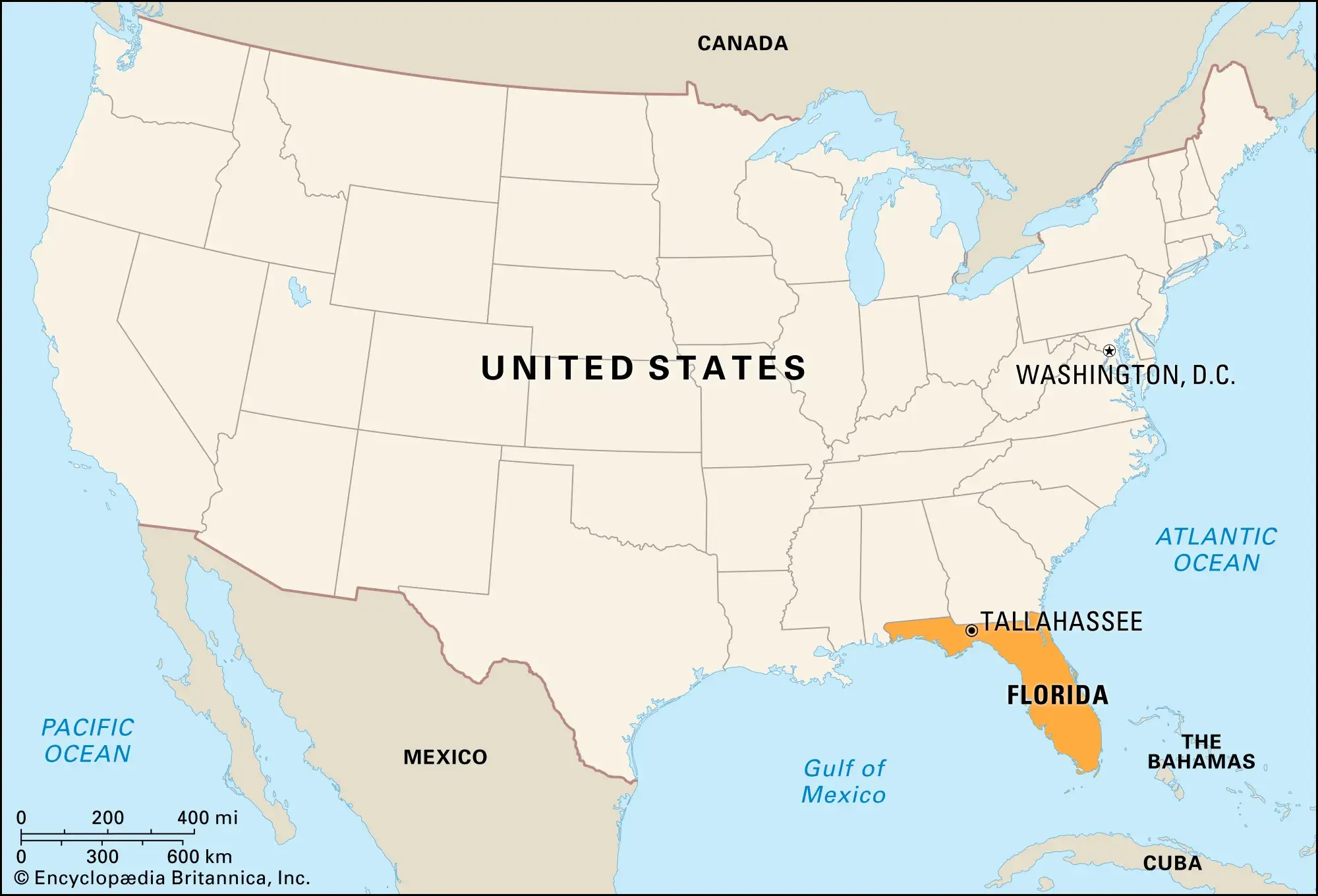 Where is Florida in the United States and time zone