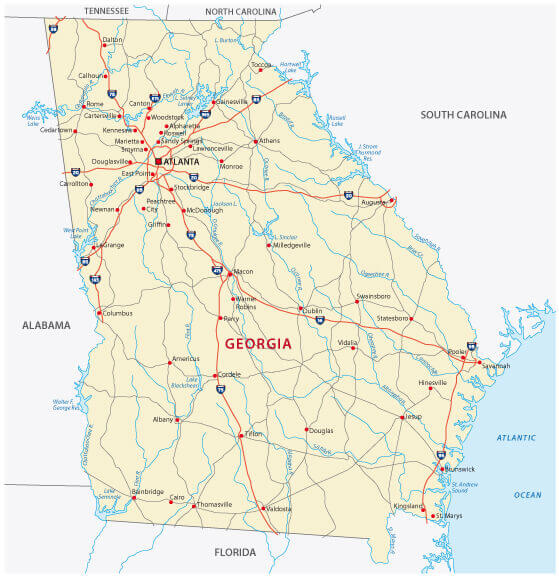 Georgia cities interstate map