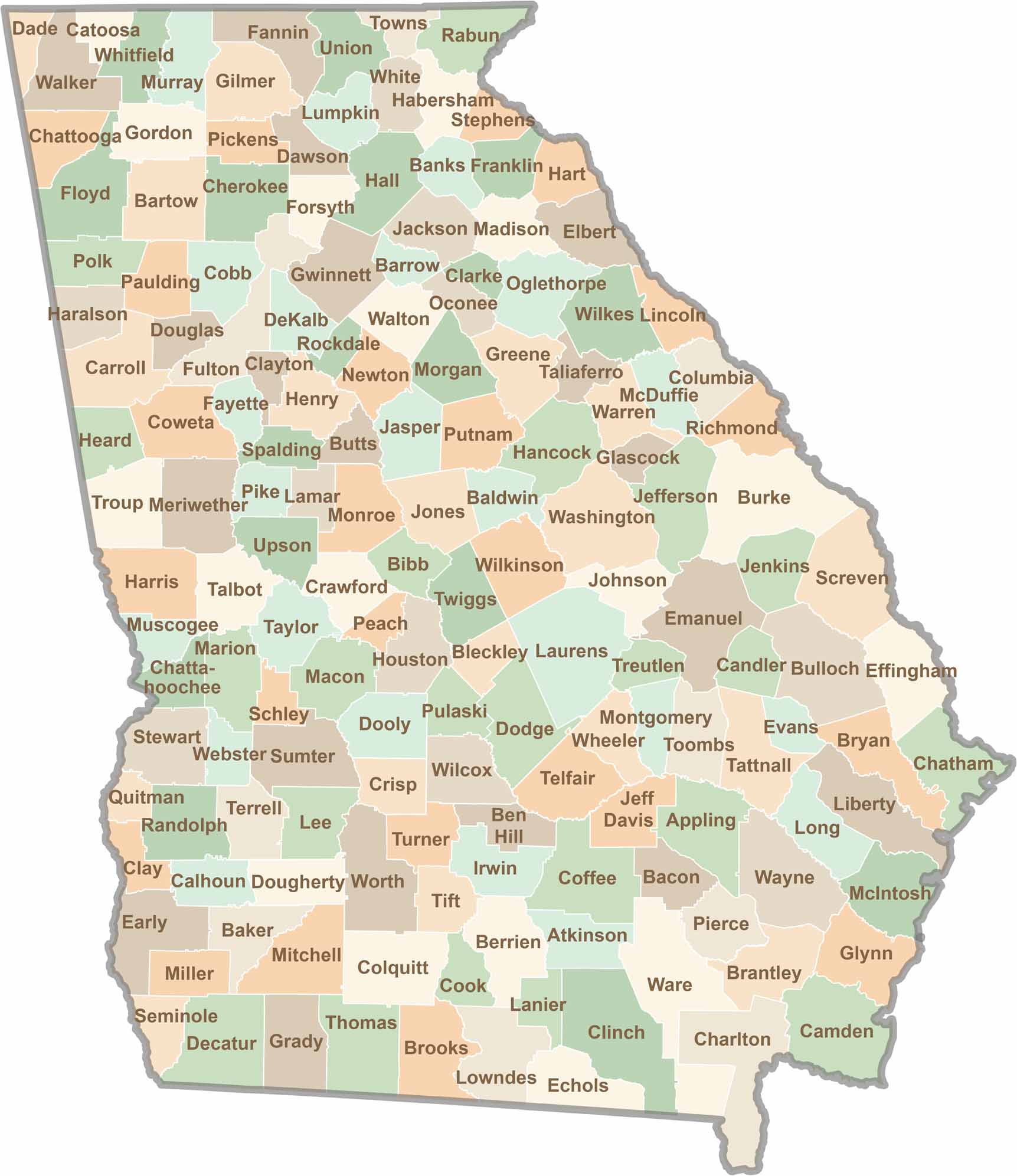 Georgia county map