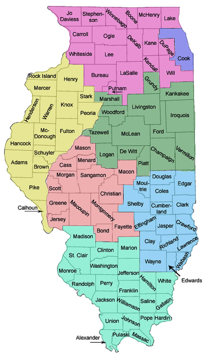 Illinois county maps
