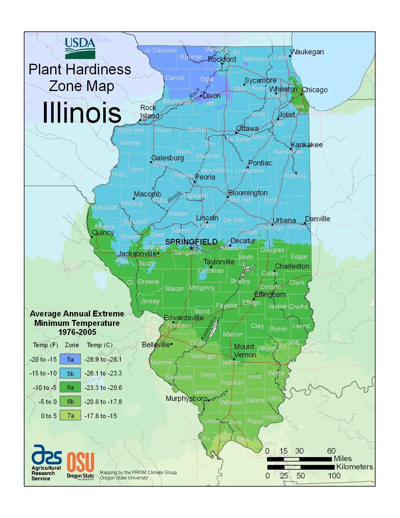 Regional map of Illinois with cities