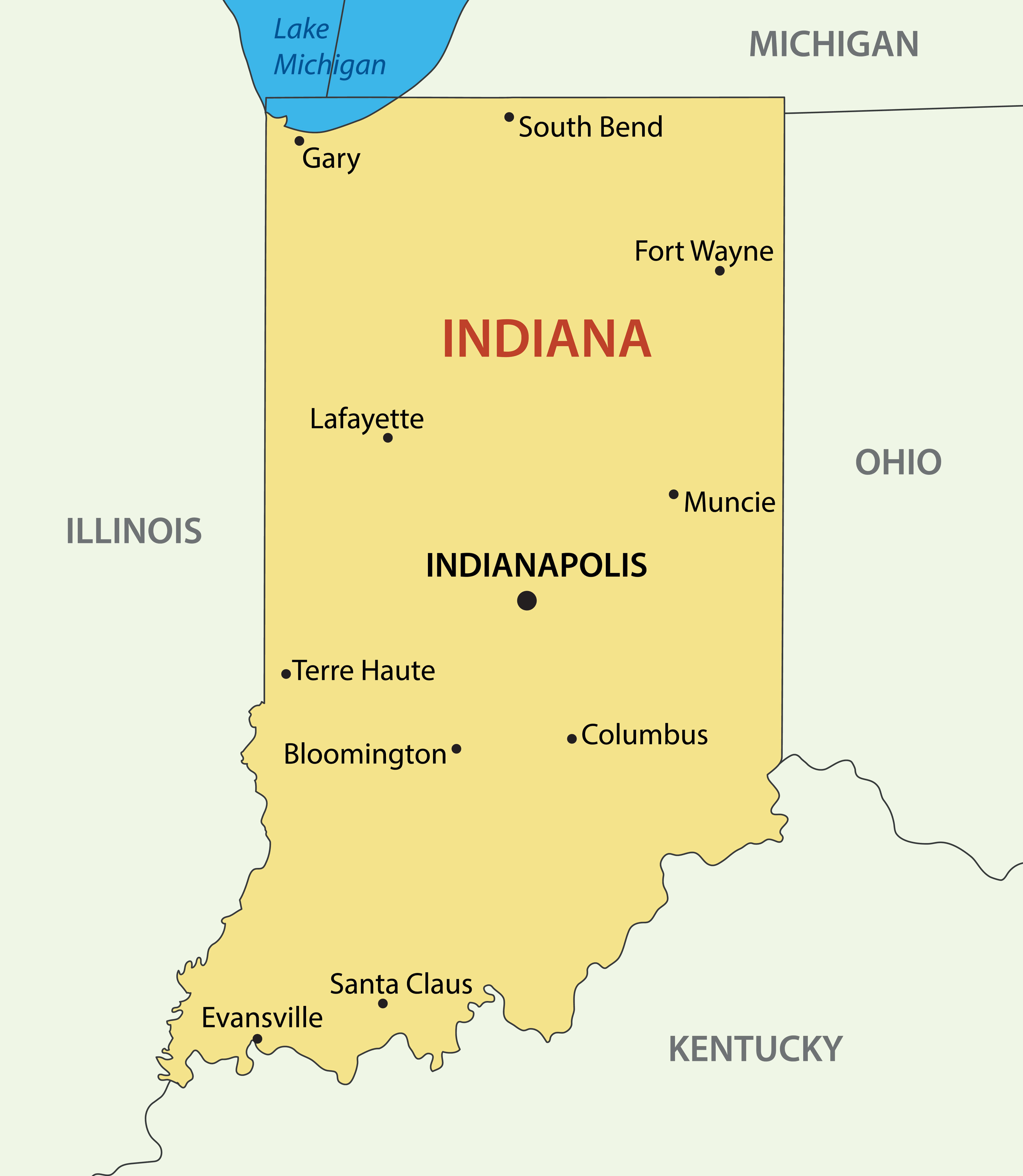 Indiana Cities Map 30 Indiana major cities map