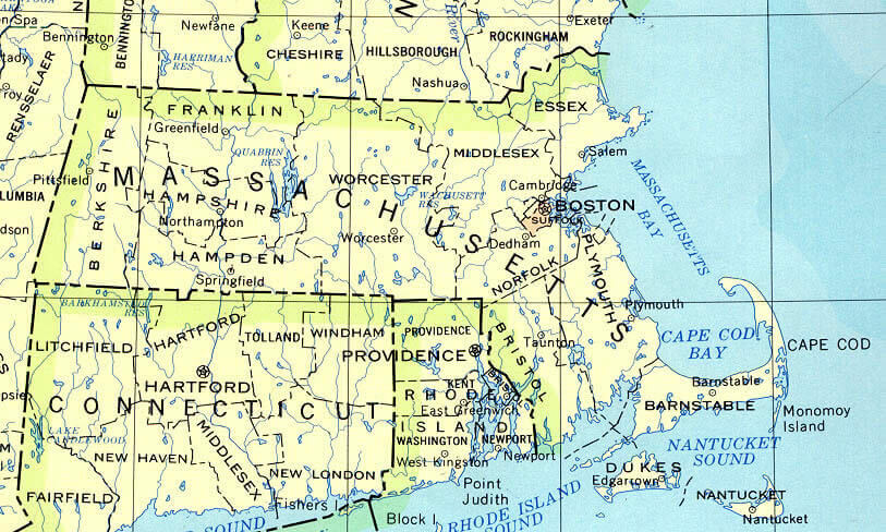 Massachusetts historical map