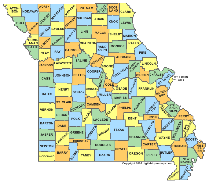 Missouri counties map