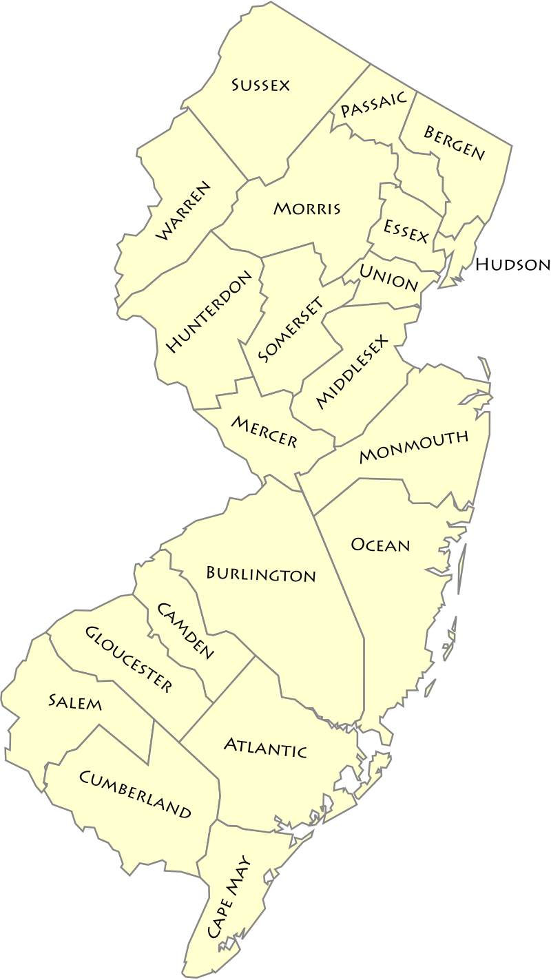 New Jersey Cities Map 30 New Jersey counties map
