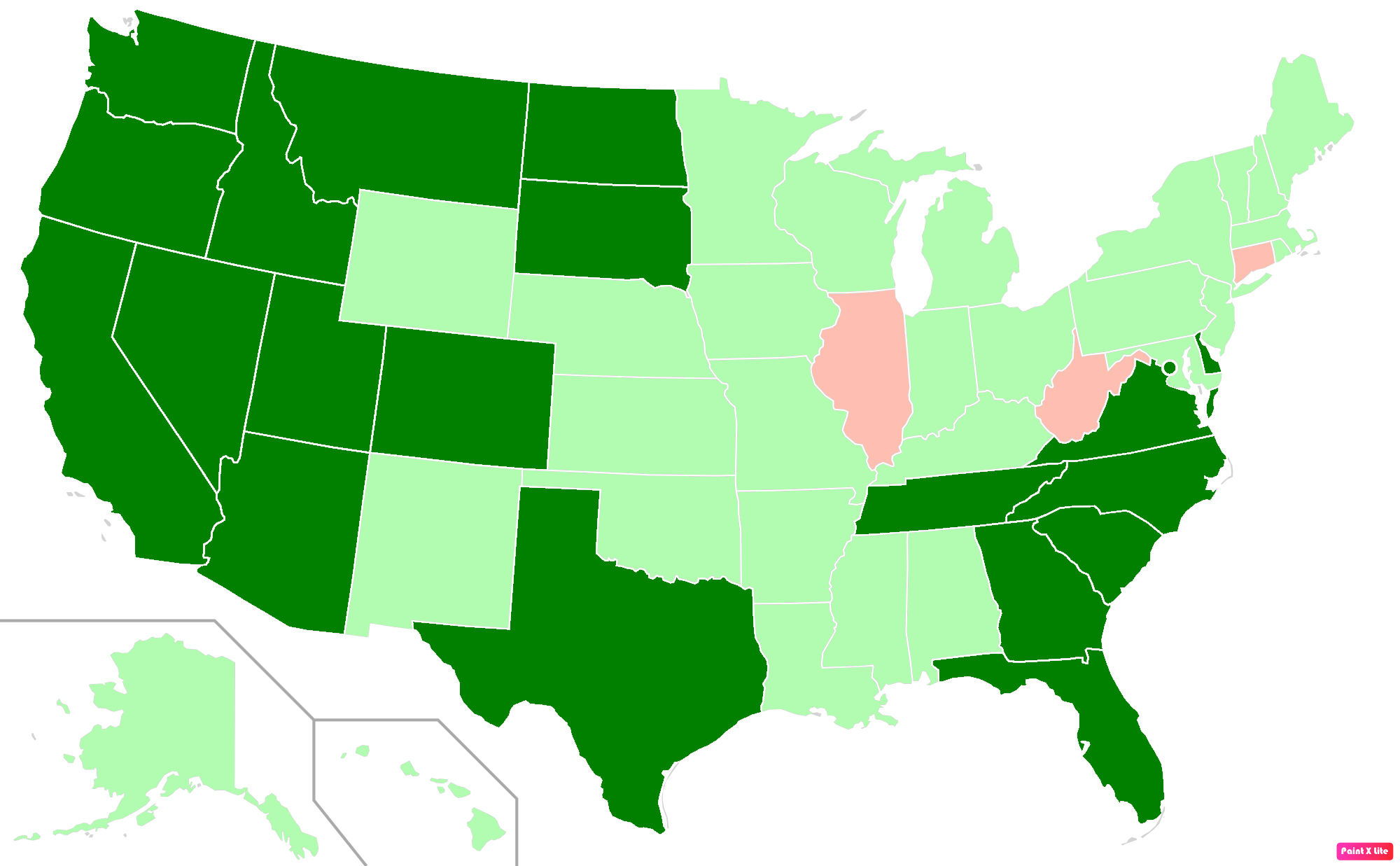 United States residents population map with US states