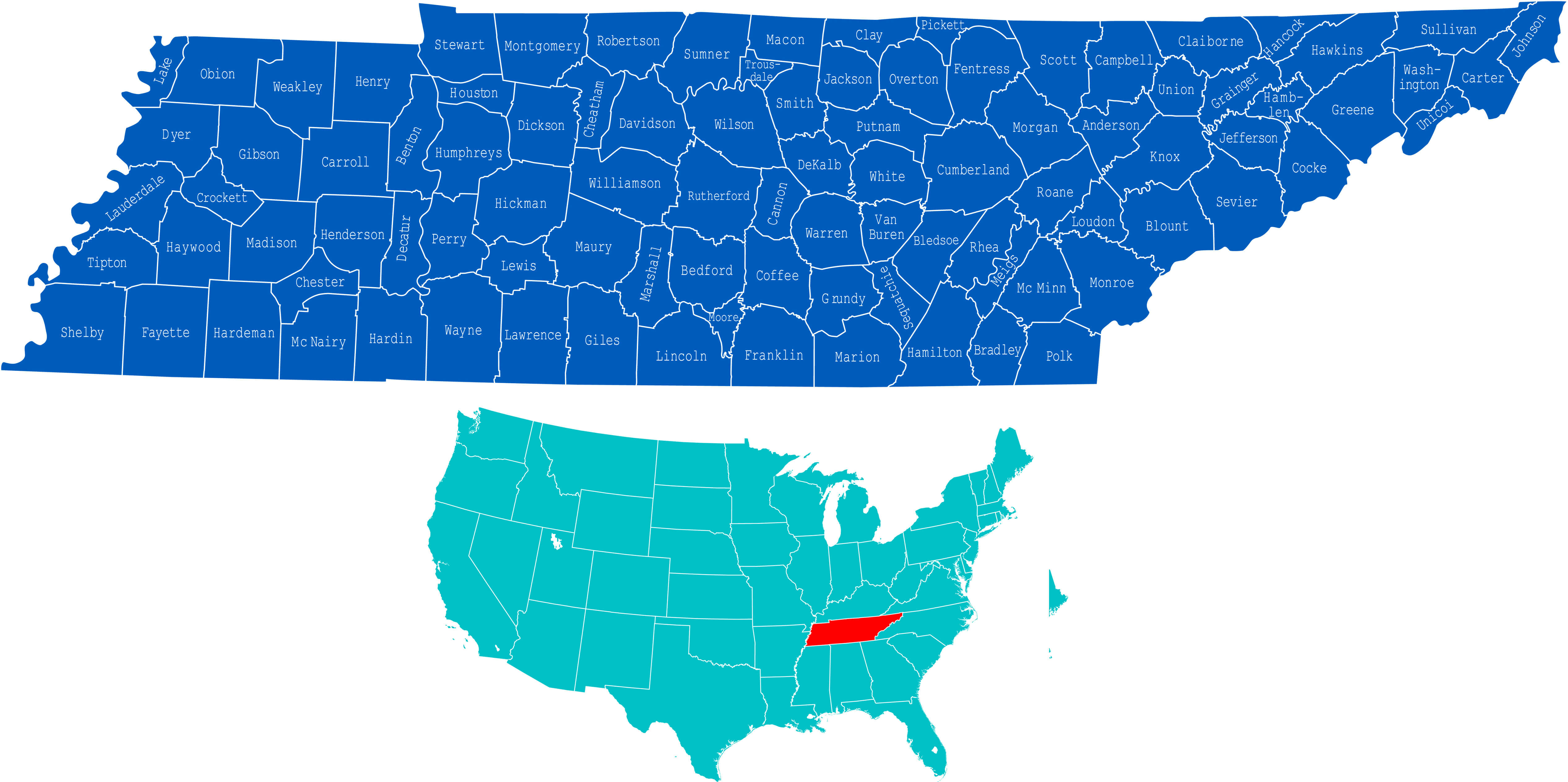 Tennessee Cities Map 32 Tennessee counties map US location