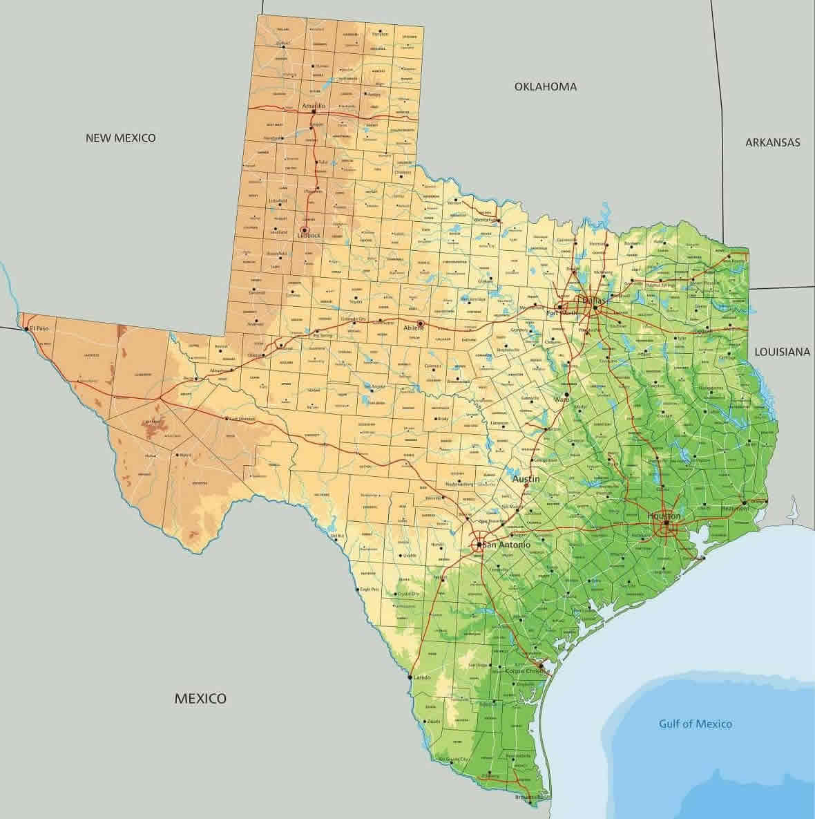 Texas Cities Map 24 Map of Texas counties and cities