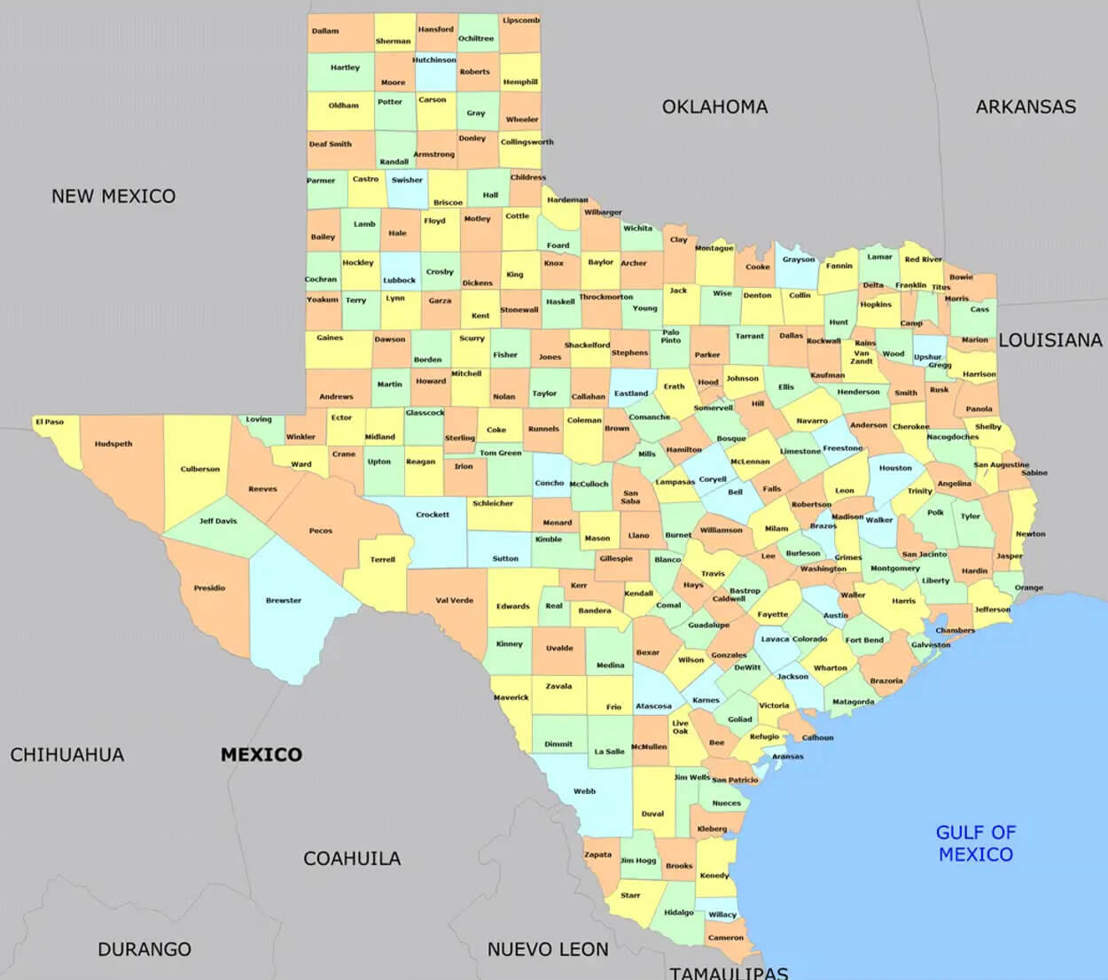 Texas Cities Map 26 Political map of Texas with cities and counties