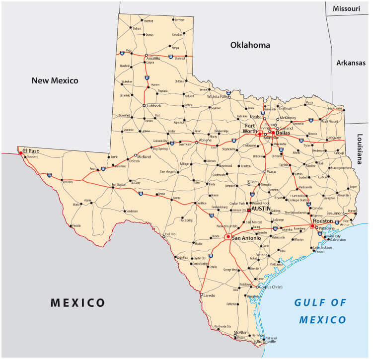 Texas Cities Map 31 Texas cities and roads map