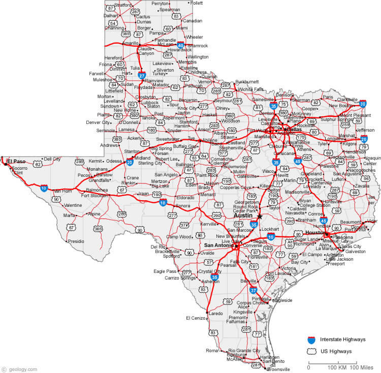 Texas Cities Map 33 Texas cities interstate highways map