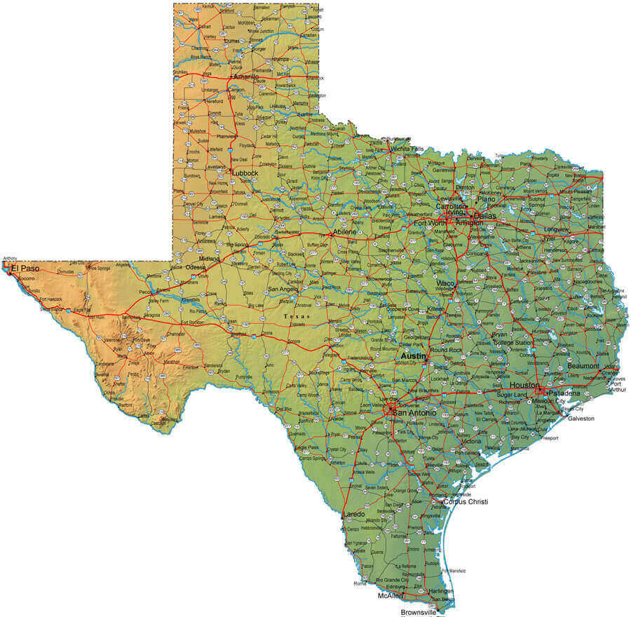 Texas Cities Map 36 Texas county map with interstate roads