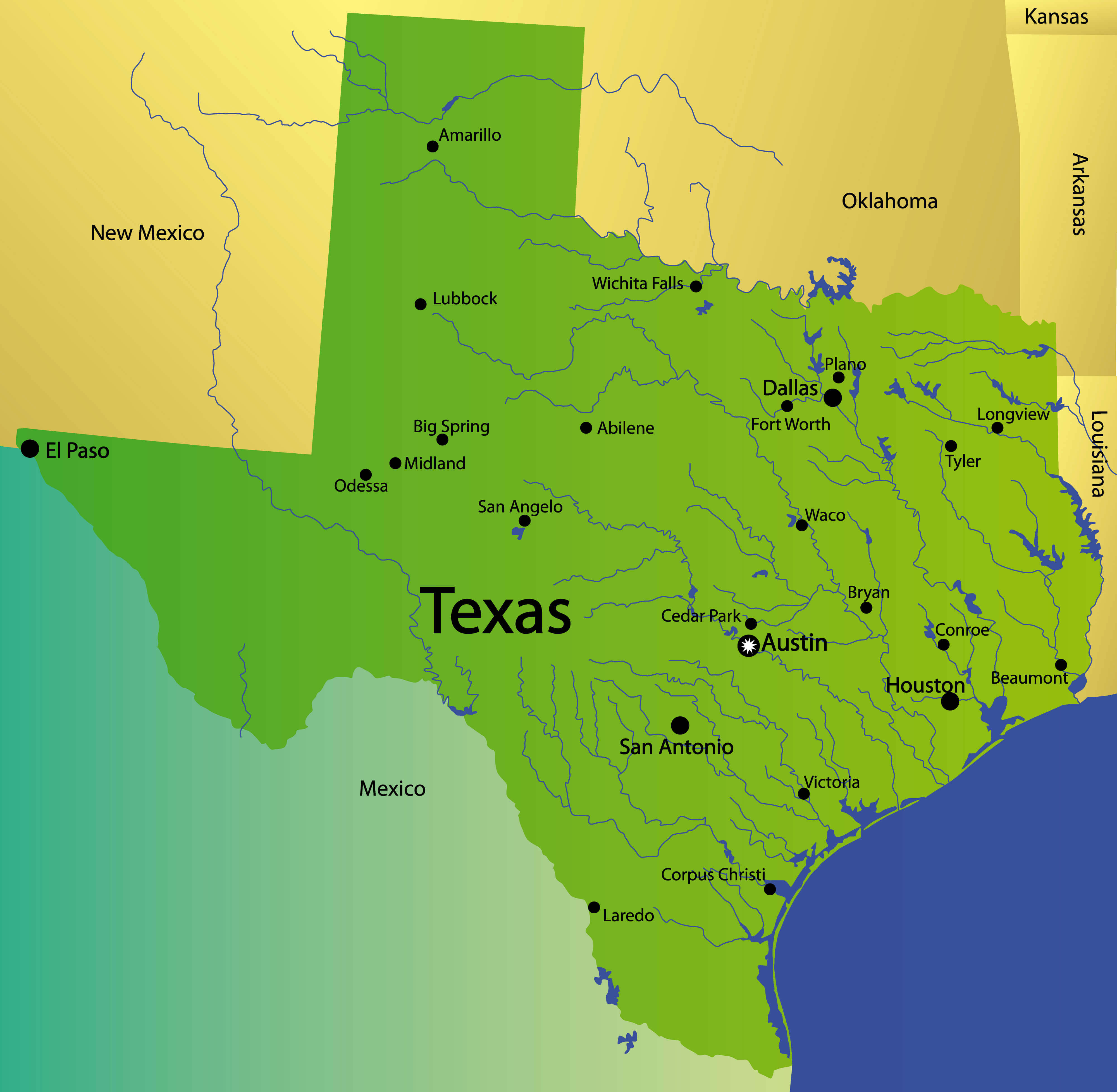 Texas Cities Map 39 Texas major cities map