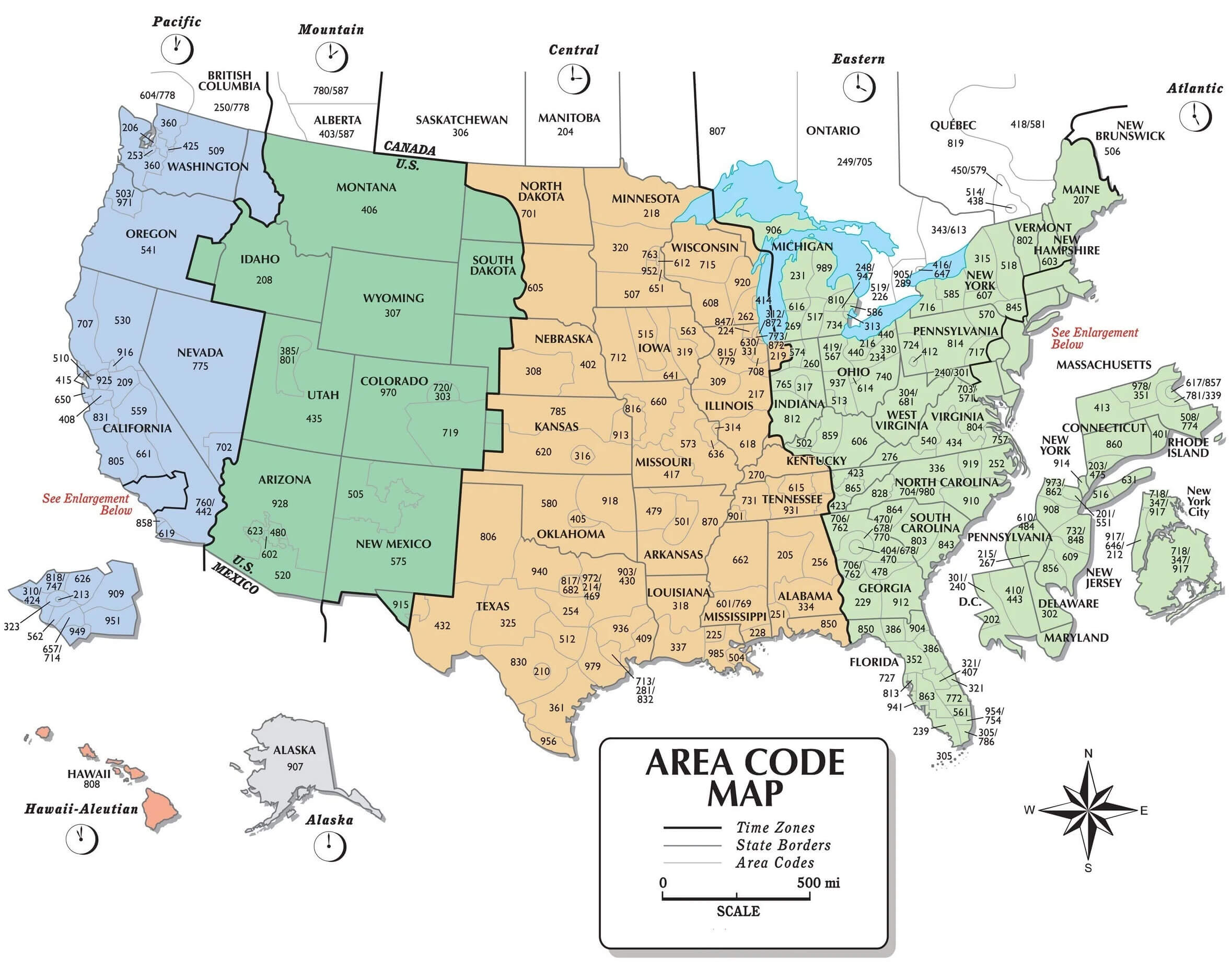 United States time zone map