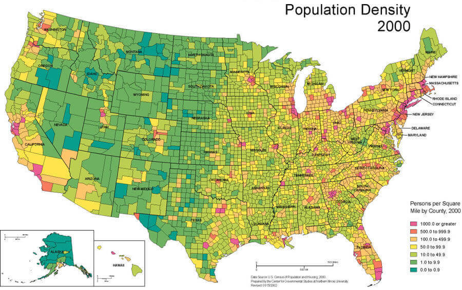 detailed geographic heatmap showing currency circulation density across United States regions with vibrant color coding
