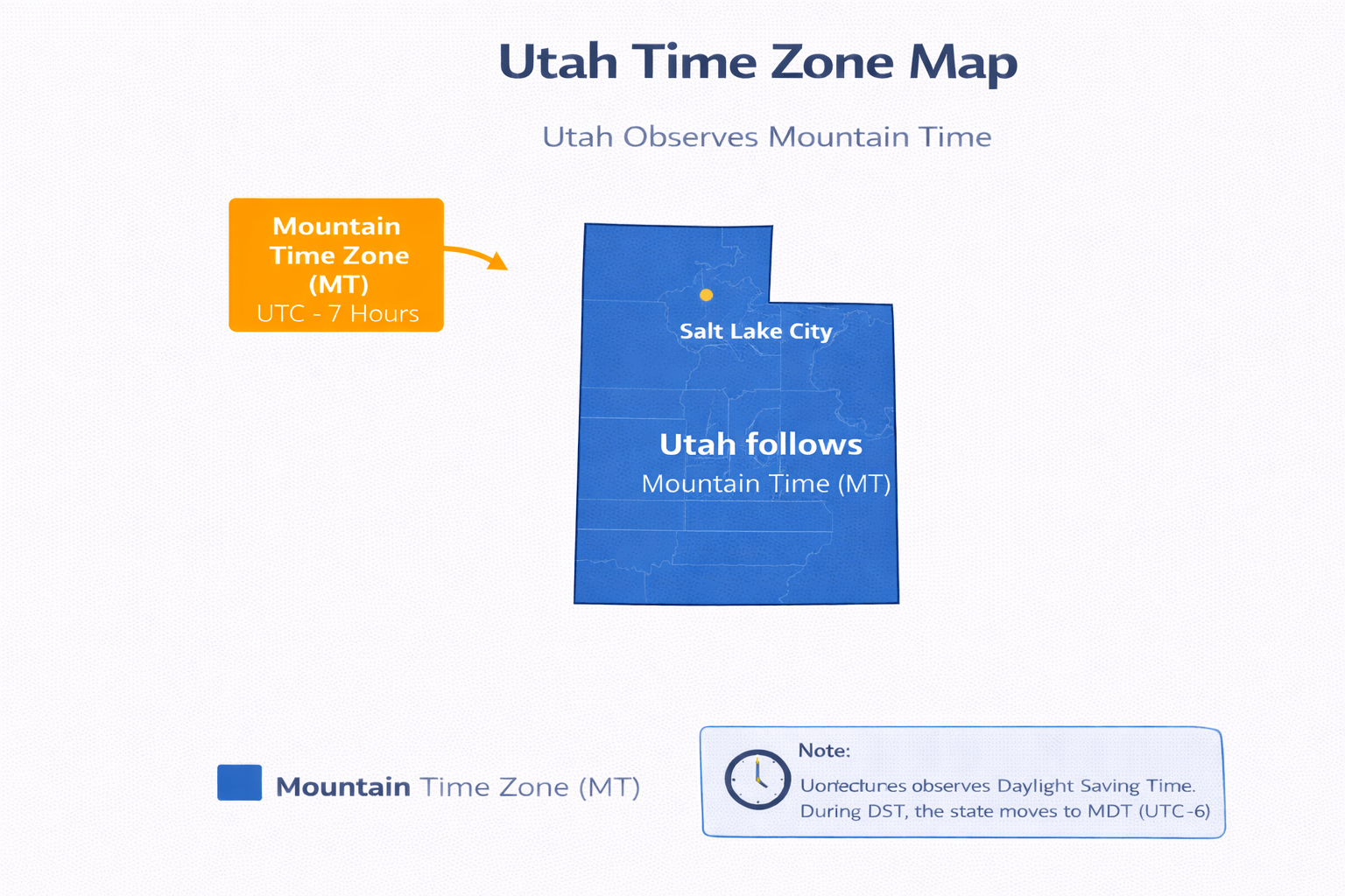 Utah time zone map infographic
