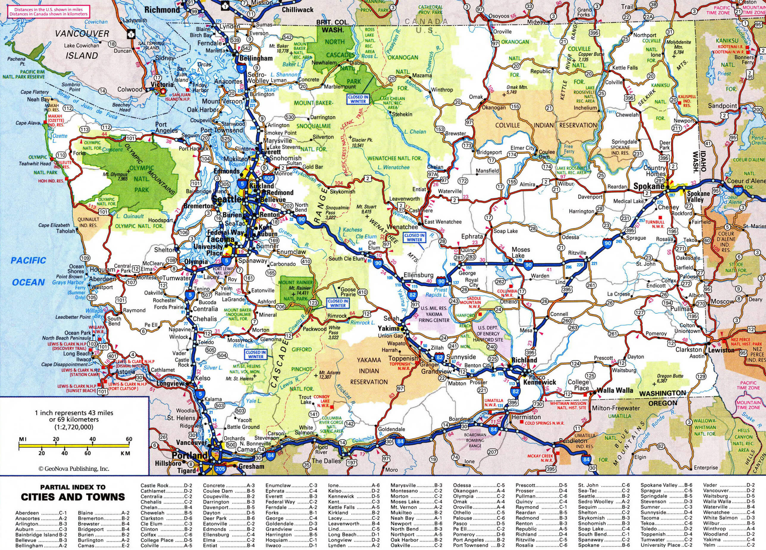 Washington Cities Map 28 Large detailed roads and highways map of Washington all cities