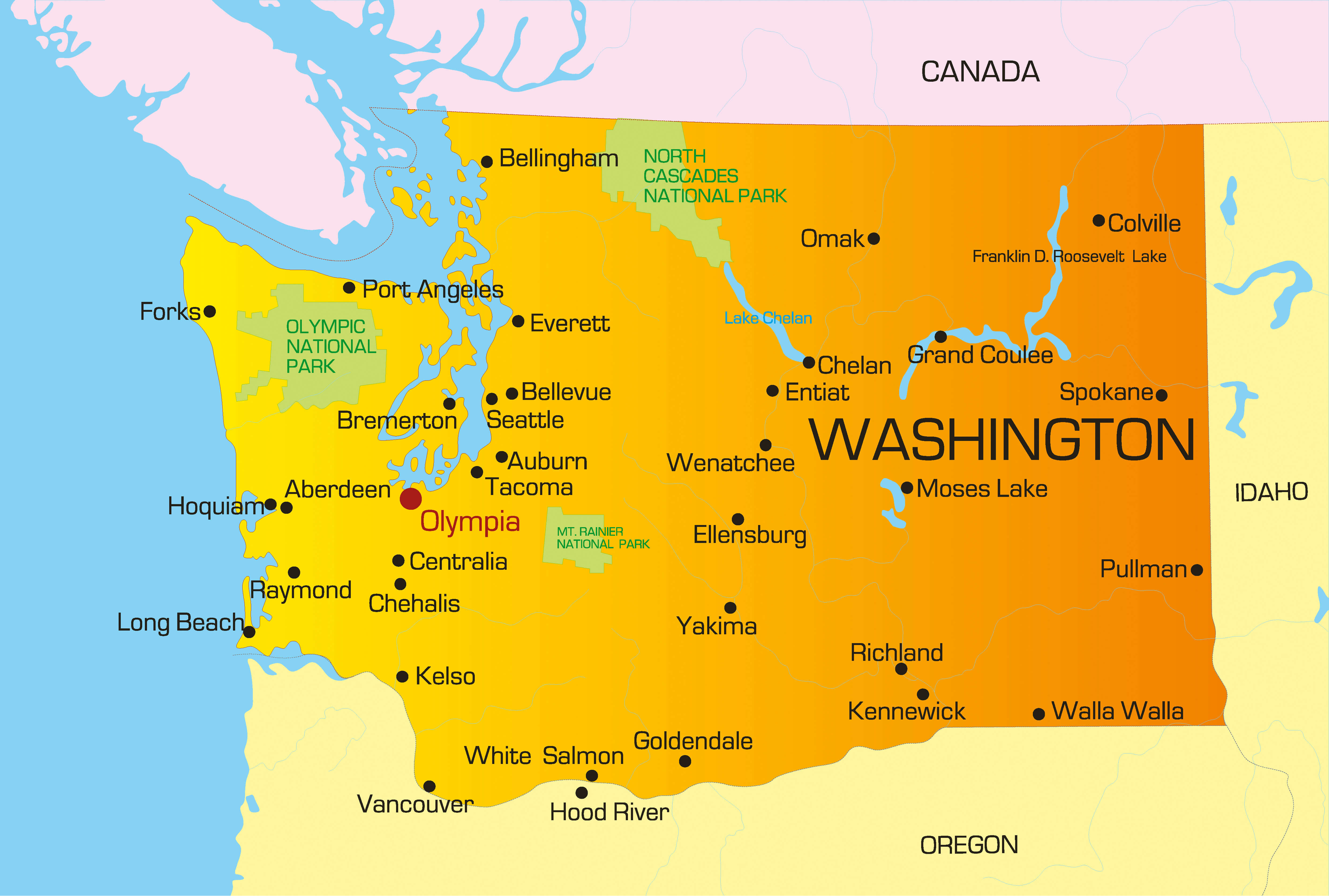 Washington Cities Map 25 Washington cities map