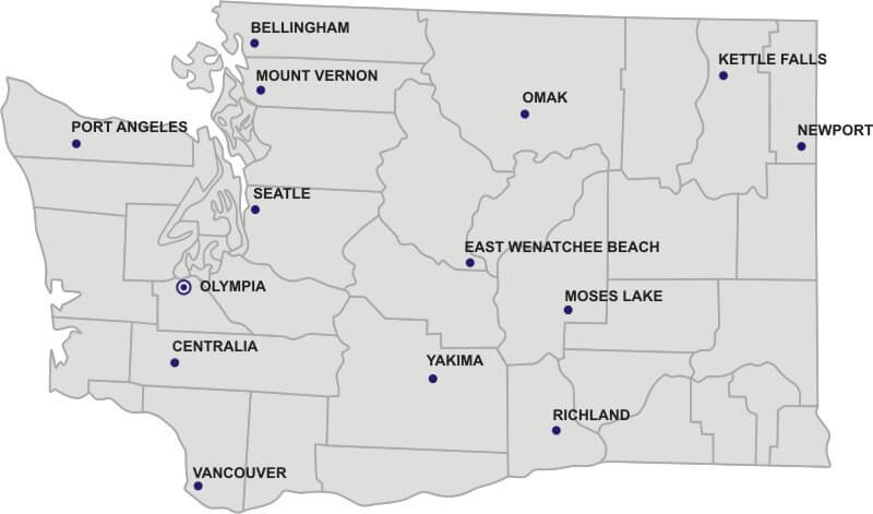 Washington major cities map