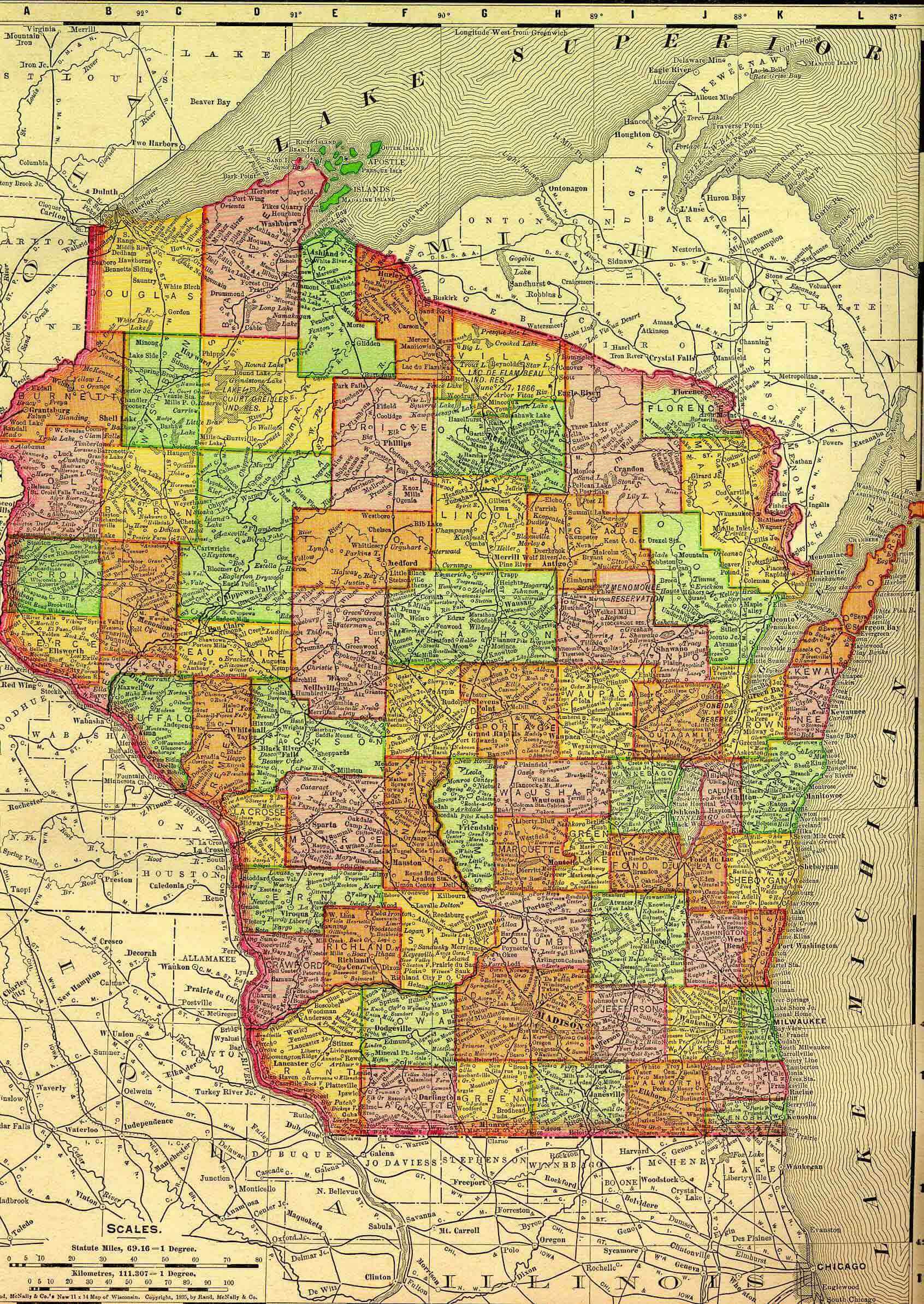 Wisconsin atlas in 1895