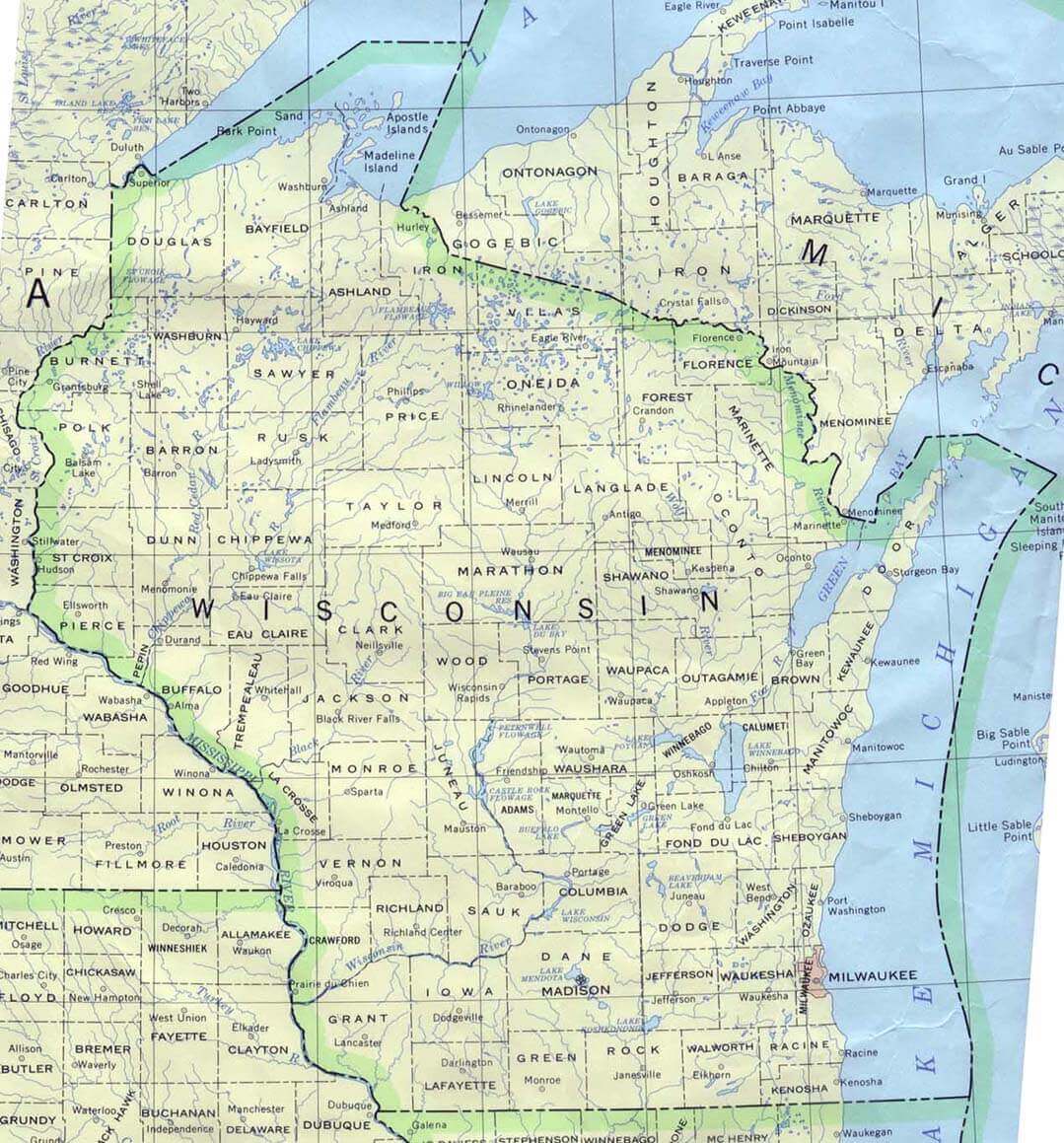 Wisconsin atlas map