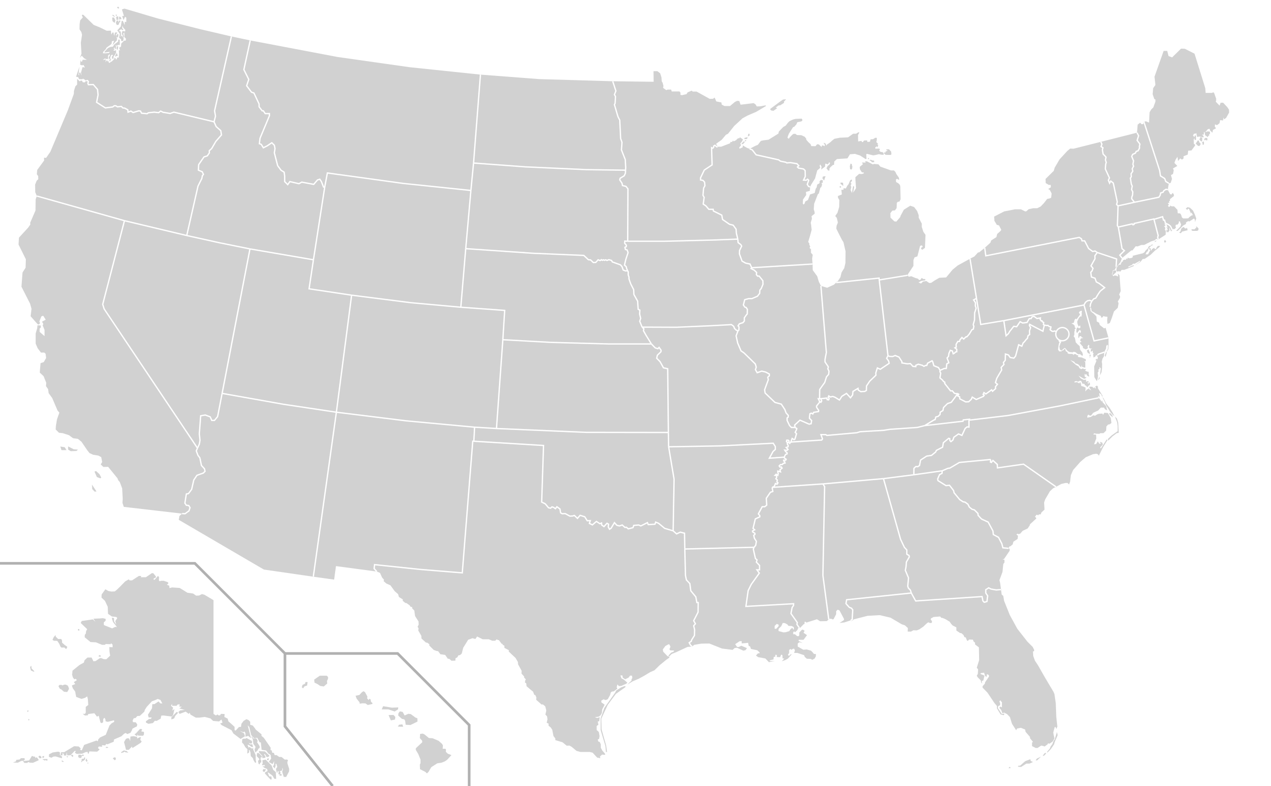 Blank US map