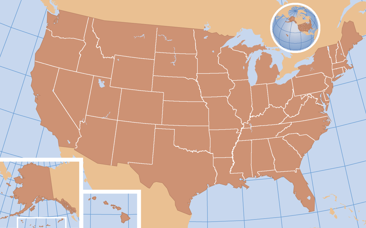 US blank location map