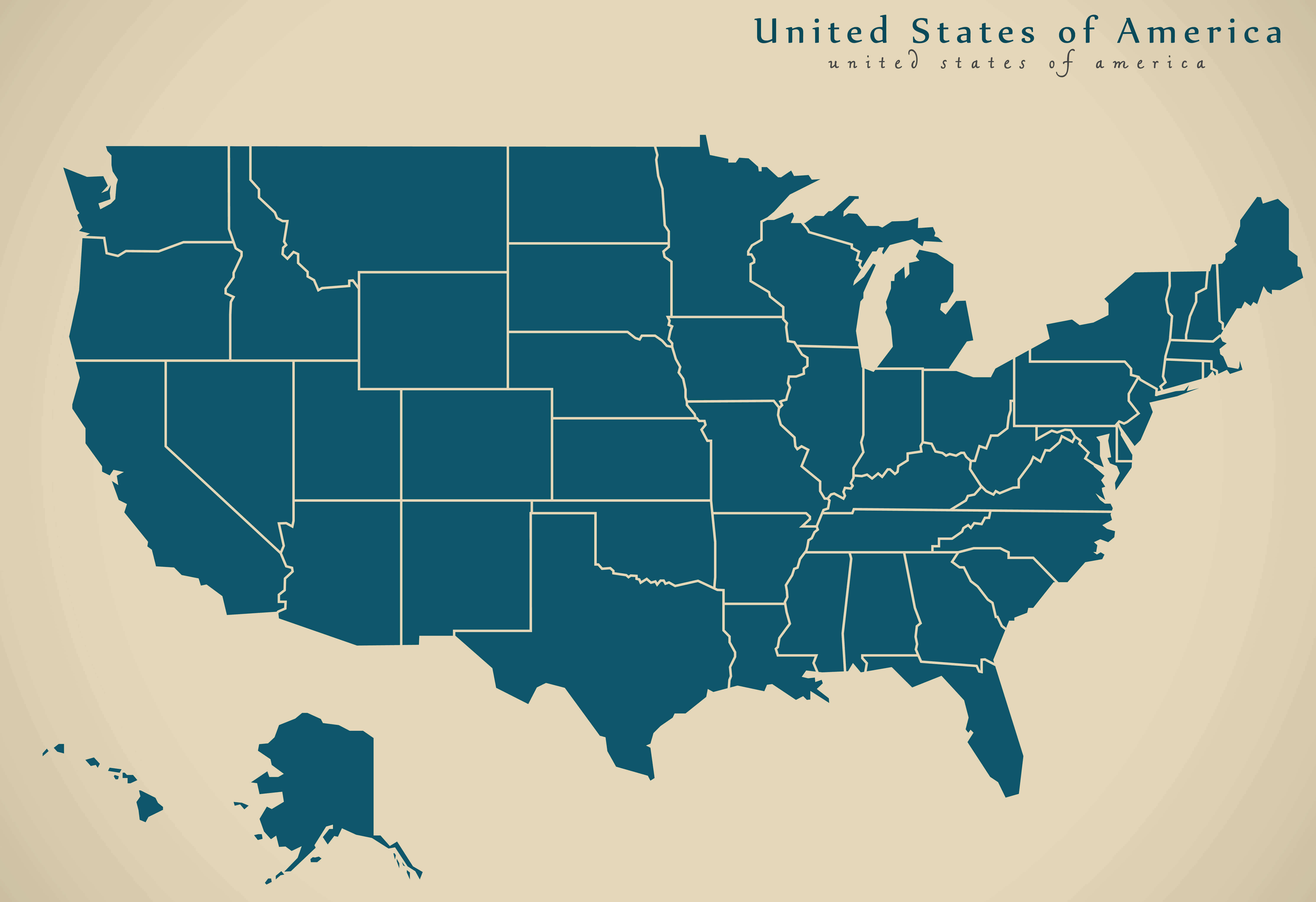 US blank map