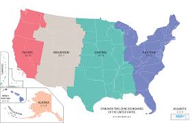 US blank time zone map