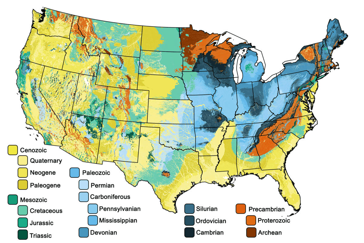 US geologic blank map